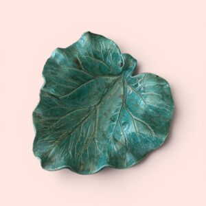 Ceramiczna Patera Liść Rabarbaru  – Szmaragd