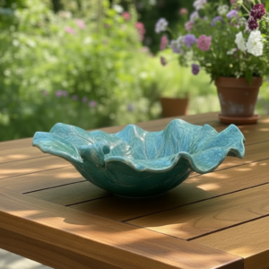 Ceramiczna Patera Liść Rabarbaru  – Szmaragd